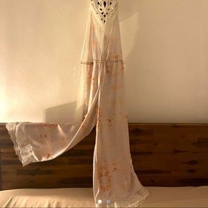 Free People Lace and Silk Lounge/Sleep Romper